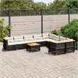 vidaXL 10 Piece Sofa Set in Black/White/Cream
