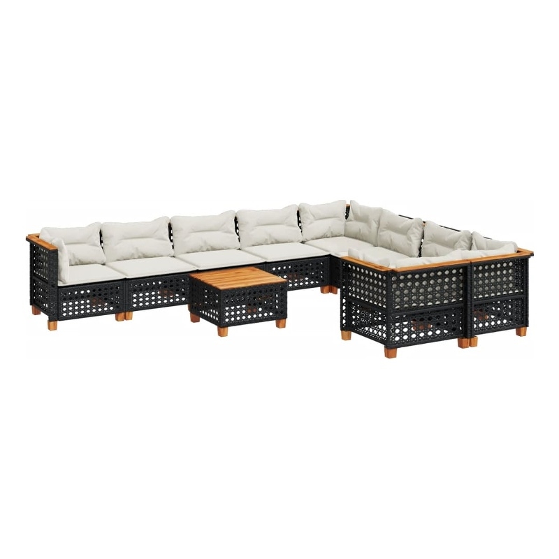 vidaXL 10 Piece Sofa Set in Black/White/Cream