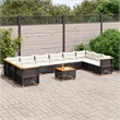 vidaXL 11 Piece Sofa Set in Black/White/Cream