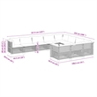 vidaXL 10 Piece Solid Acacia Wood Sofa Set in Gray
