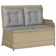 vidaXL 3 Piece Poly Rattan Small Lounge Set in Gray/Brown/Beige