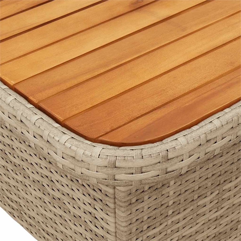 vidaXL 3 Piece Poly Rattan Small Lounge Set in Gray/Brown/Beige