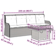 vidaXL 3 Piece Poly Rattan Small Lounge Set in Gray/Brown/Beige