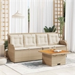 vidaXL 3 Piece Solid Acacia Wood Lounge Set in Beige