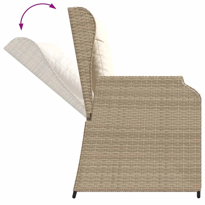 vidaXL 3 Piece Solid Acacia Wood Lounge Set in Beige