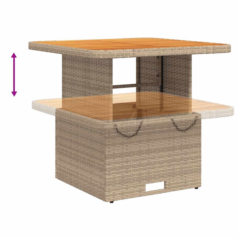 vidaXL 3 Piece Solid Acacia Wood Lounge Set in Beige