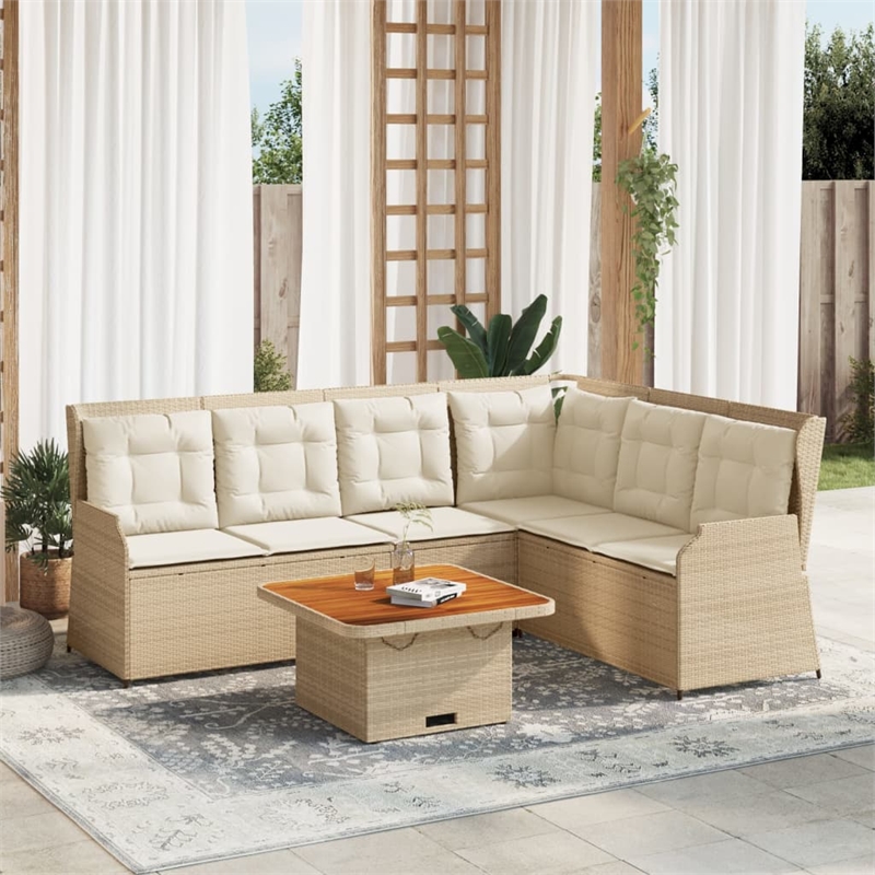 vidaXL 5 Piece Lounge Set in Brown/Beige