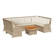 vidaXL 7 Piece Poly Rattan Lounge Set in Brown/Beige