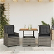 vidaXL Poly Rattan Bistro Set in Gray/Brown