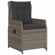 vidaXL Poly Rattan Bistro Set in Gray/Brown