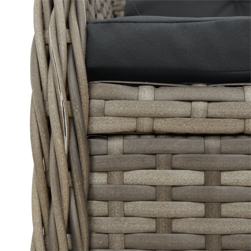 vidaXL Poly Rattan Bistro Set in Gray/Brown
