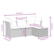 vidaXL 4 Piece Steel Sofa Set in Brown