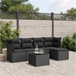 vidaXL Poly Rattan Sofa Set in Black