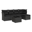 vidaXL Poly Rattan Sofa Set in Black