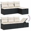 vidaXL 7 Piece Poly Rattan Sofa Set in Black