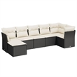 vidaXL 7 Piece Poly Rattan Sofa Set in Black