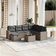 vidaXL Poly Rattan Large Sofa Set in Gray