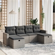 vidaXL Poly Rattan Large Sofa Set in Gray