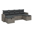 vidaXL Poly Rattan Large Sofa Set in Gray