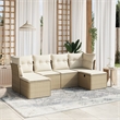 vidaXL Poly Rattan Sofa Set in Beige