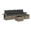 vidaXL Poly Rattan Sofa Set in Gray