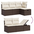 vidaXL Steel Sofa Set in White/Brown/Cream