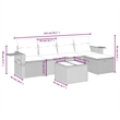 vidaXL Steel Sofa Set in White/Brown/Cream