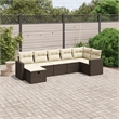 vidaXL Poly Rattan Large Sofa Set in Brown
