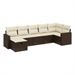 vidaXL Poly Rattan Large Sofa Set in Brown
