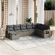 vidaXL Poly Rattan Large Sofa Set in Gray