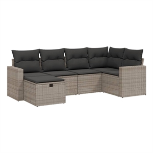vidaXL Poly Rattan Small Sofa Set in Gray