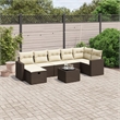 vidaXL Poly Rattan Large Sofa Set in Brown