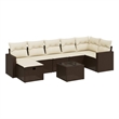 vidaXL Poly Rattan Large Sofa Set in Brown