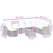 vidaXL 9 Piece Poly Rattan Large Sofa Set in Black