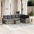 vidaXL 9 Piece Poly Rattan Sofa Set in Gray