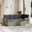 vidaXL 7 Piece Poly Rattan Large Sofa Set in Gray