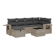vidaXL 7 Piece Poly Rattan Large Sofa Set in Gray