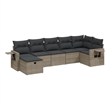 vidaXL Poly Rattan Large Sofa Set in Gray