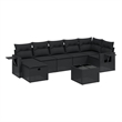 vidaXL 8 Piece Poly Rattan Large Sofa Set in Black