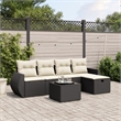 vidaXL Poly Rattan Large Sofa Set in Black