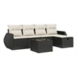 vidaXL Poly Rattan Large Sofa Set in Black