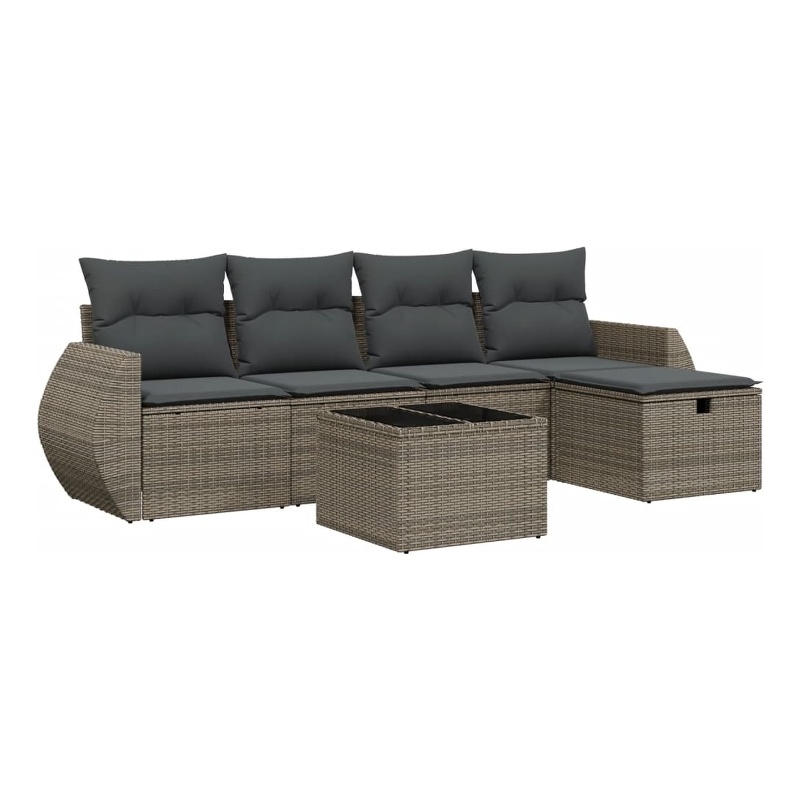 vidaXL Poly Rattan Sofa Set in Gray