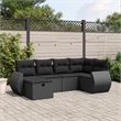 vidaXL 6 Piece Steel Small Sofa Set in Black