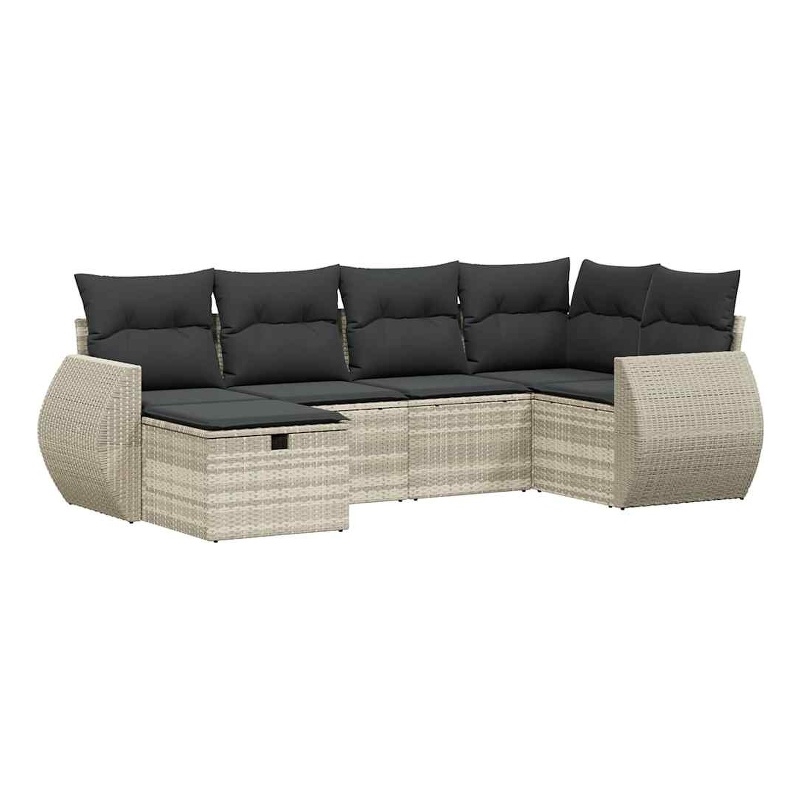 vidaXL Poly Rattan Small Sofa Set in Gray