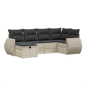 vidaXL Poly Rattan Small Sofa Set in Gray