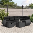 vidaXL 7 Piece Poly Rattan Sofa Set in Black