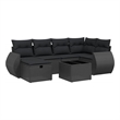 vidaXL 7 Piece Poly Rattan Sofa Set in Black