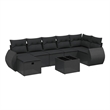 vidaXL 8 Piece Poly Rattan Sofa Set in Black