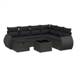 vidaXL 8 Piece Poly Rattan Sofa Set in Black