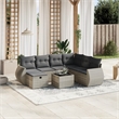 vidaXL 8 Piece Poly Rattan Large Sofa Set in Gray